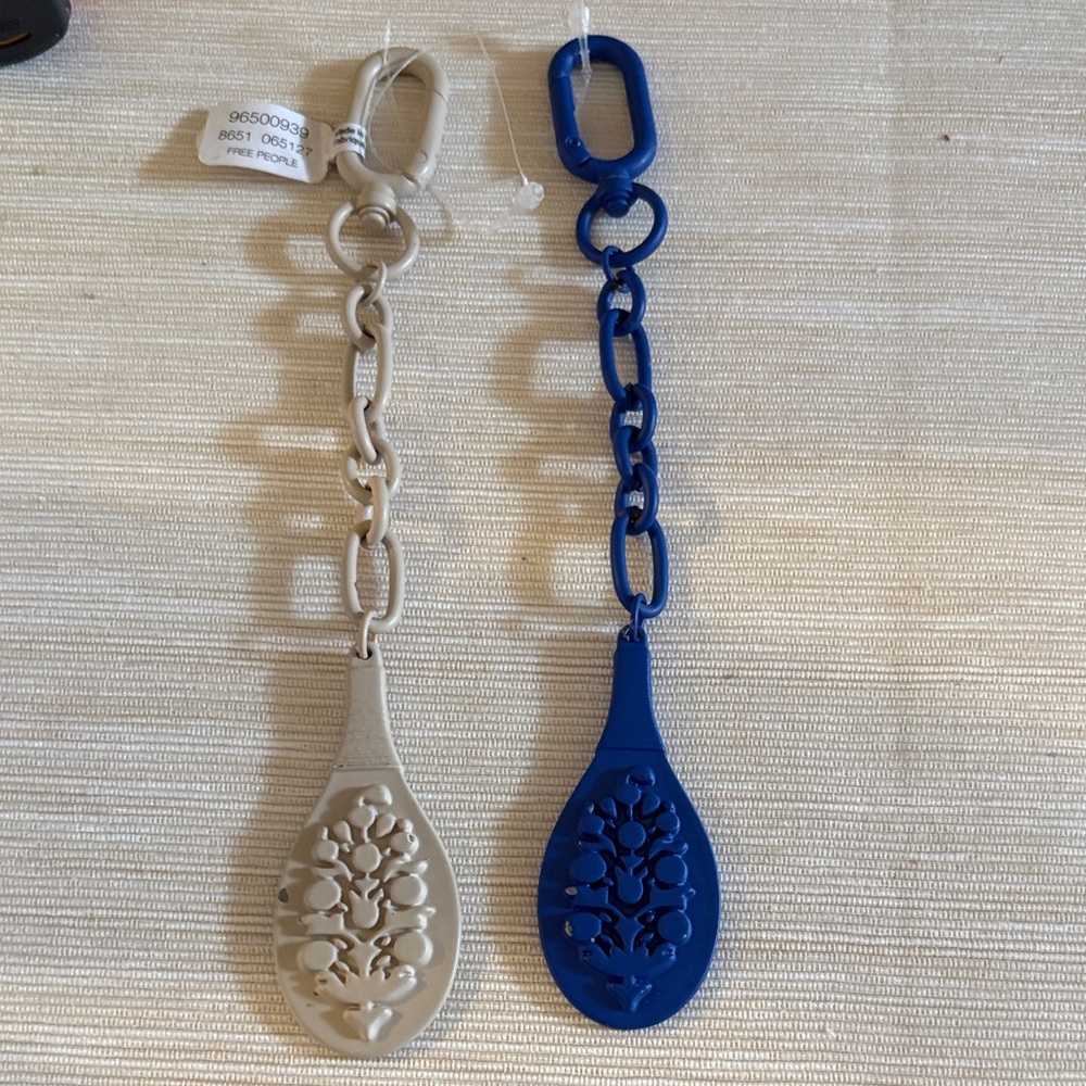 Free People Beige and Blue Keychainsine NWT and one without
